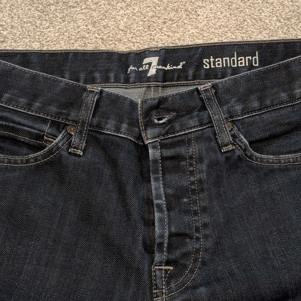7 For All Mankind Women's Classic Navy Straight Jeans